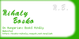mihaly bosko business card