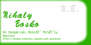 mihaly bosko business card